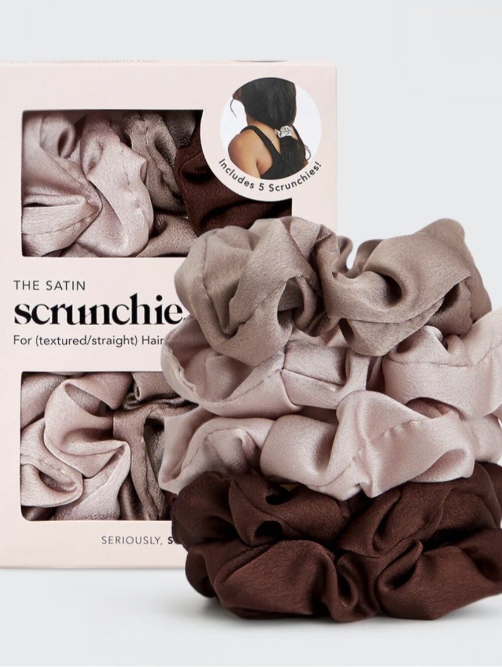 NWT Kitsch Satin Sleep Scrunchies 5-piece Set